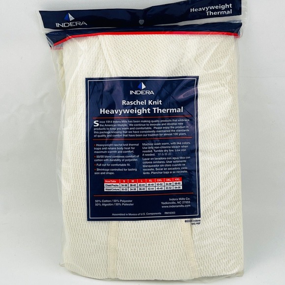 Mens 3XL Tall‎ Man Indera Thermal Pants Raschel Knit Heavyweight 50-52 Waist - Picture 4 of 5